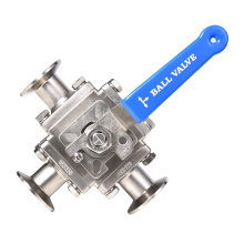 Tri clamp Sanitary 3 Way Food Grade Stainless steel Ball valve With T Type And L Type Gateway